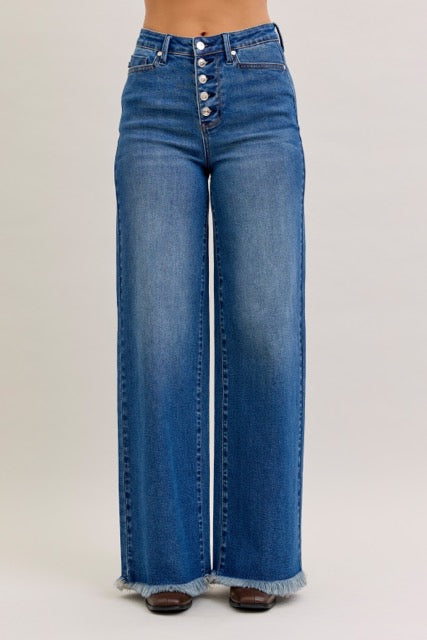 Karla High Waist Column Straight Button-Fly Judy Blue Jeans