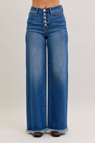 Karla High Waist Column Straight Button-Fly Judy Blue Jeans