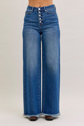 Karla High Waist Column Straight Button-Fly Judy Blue Jeans
