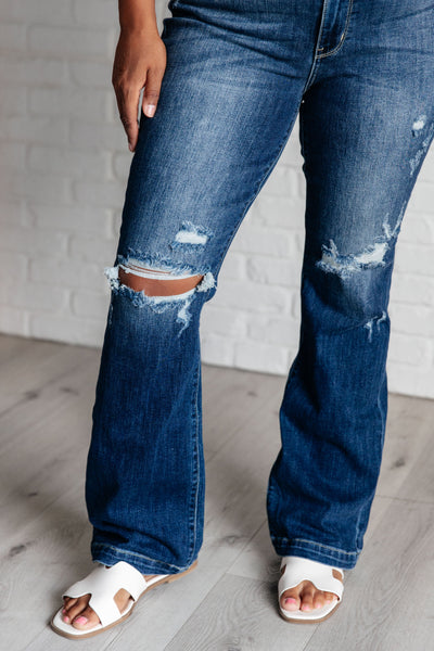 Mila Mid Rise Distressed Judy Blue Bootcut Jeans