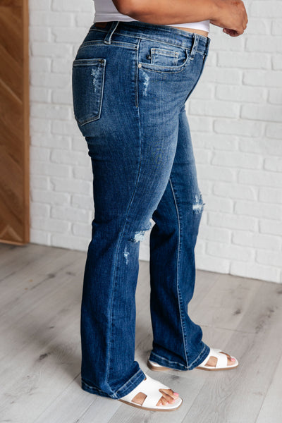 Mila Mid Rise Distressed Judy Blue Bootcut Jeans