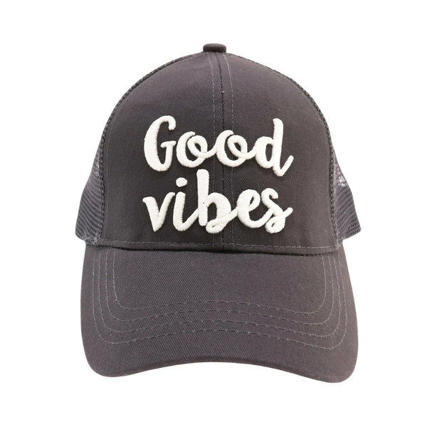 Good Vibes Ponytail CC Ball Cap