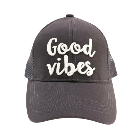 Good Vibes Ponytail CC Ball Cap