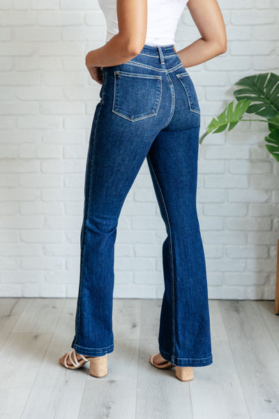 Mavis High Rise Side Seam Detail Judy Blue Flare Jeans