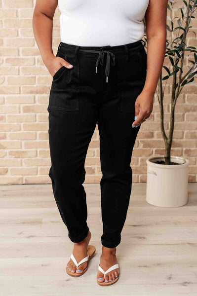 Carmen Double Cuff Judy Blue Joggers in Black