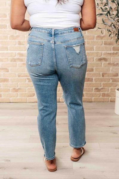 Frankie High Waist Distressed Boyfriend Judy Blue Jeans