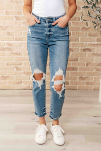 Frankie High Waist Distressed Boyfriend Judy Blue Jeans