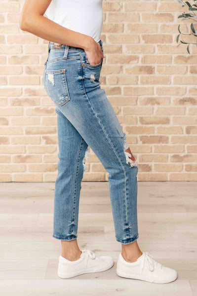 Frankie High Waist Distressed Boyfriend Judy Blue Jeans