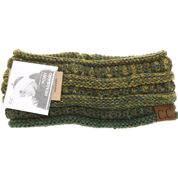 Ombre Ribbed Flecked Ponytail Headband