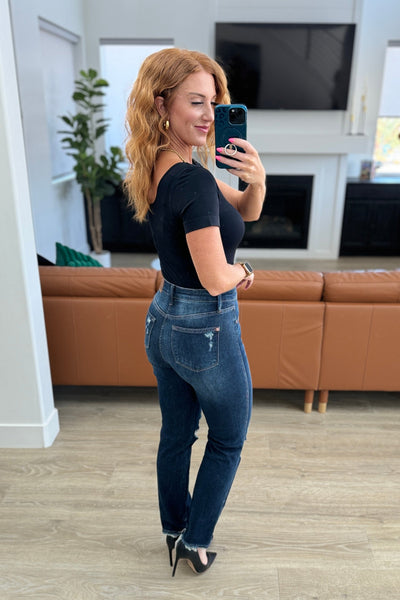 Montana High Rise Rigid Magic Distressed Straight Judy Blue Jeans