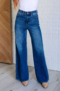 Eliza High Rise Control Top Retro Wide Leg Judy Blue Jeans