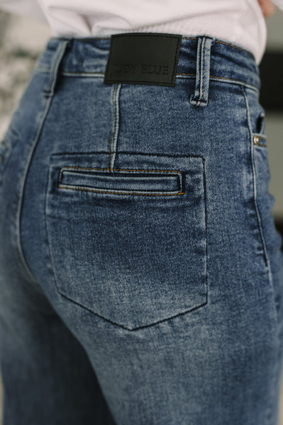 Karla High Waist Column Straight Button-Fly Judy Blue Jeans