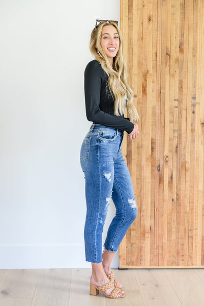 Kyla Destroyed Hi Waist Relaxed Fit Judy Blue Jeans