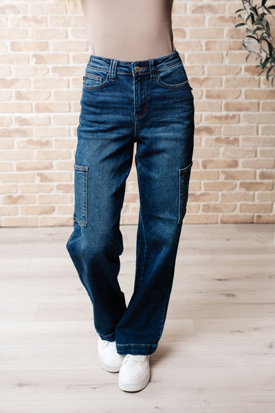 Leila High Rise Cargo Judy Blue Straight Jeans