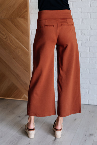 Magic Wide Leg Crop Pants in Rust