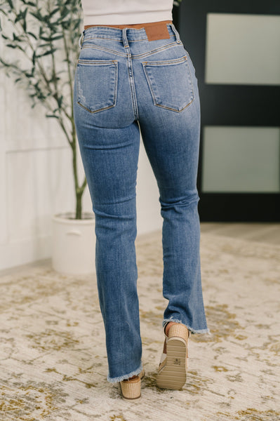 Maureen High Rise Distressed Bootcut Judy Blue Jeans