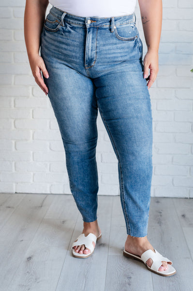 Nicole Tummy Control Skinny Judy Blue Jeans in Vintage Wash