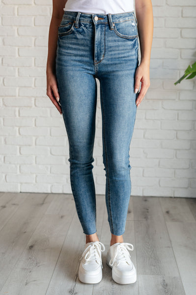 Nicole Tummy Control Skinny Judy Blue Jeans in Vintage Wash