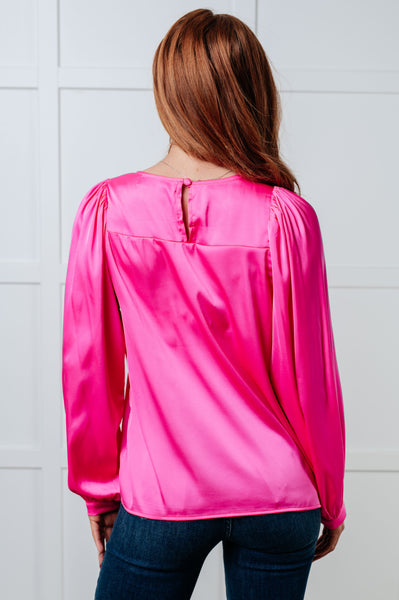 Not Exaggerating Satin Puff Sleeve Blouse