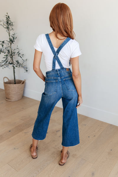 Priscilla High Rise Crop Wide Leg Judy Blue Denim Overalls