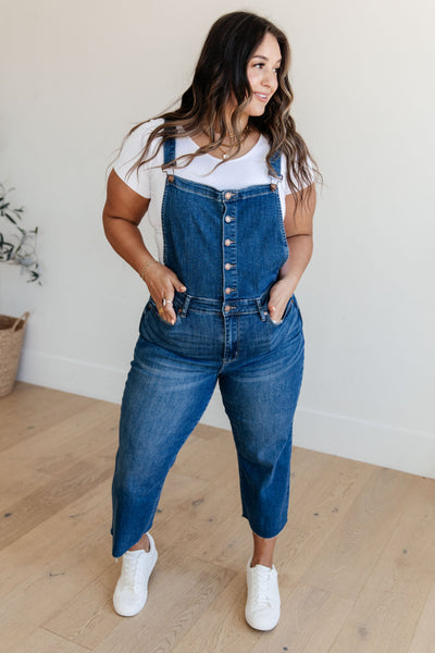 Priscilla High Rise Crop Wide Leg Judy Blue Denim Overalls