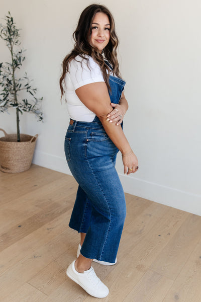 Priscilla High Rise Crop Wide Leg Judy Blue Denim Overalls