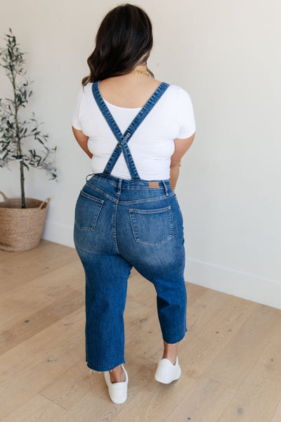 Priscilla High Rise Crop Wide Leg Judy Blue Denim Overalls