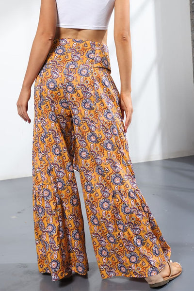 Printed High-Rise Tied Culotte Pants- Multiple Colors
