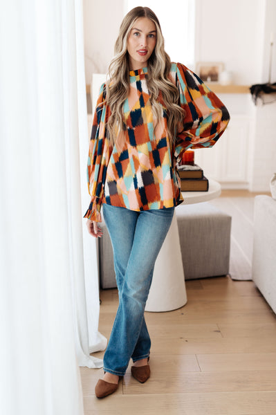 Call It What It Is Mod Print Blouse