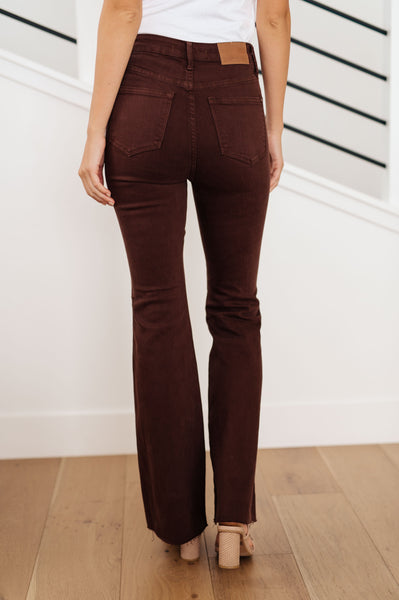Sienna High Rise Judy Blue Control Top Flare Jeans in Espresso