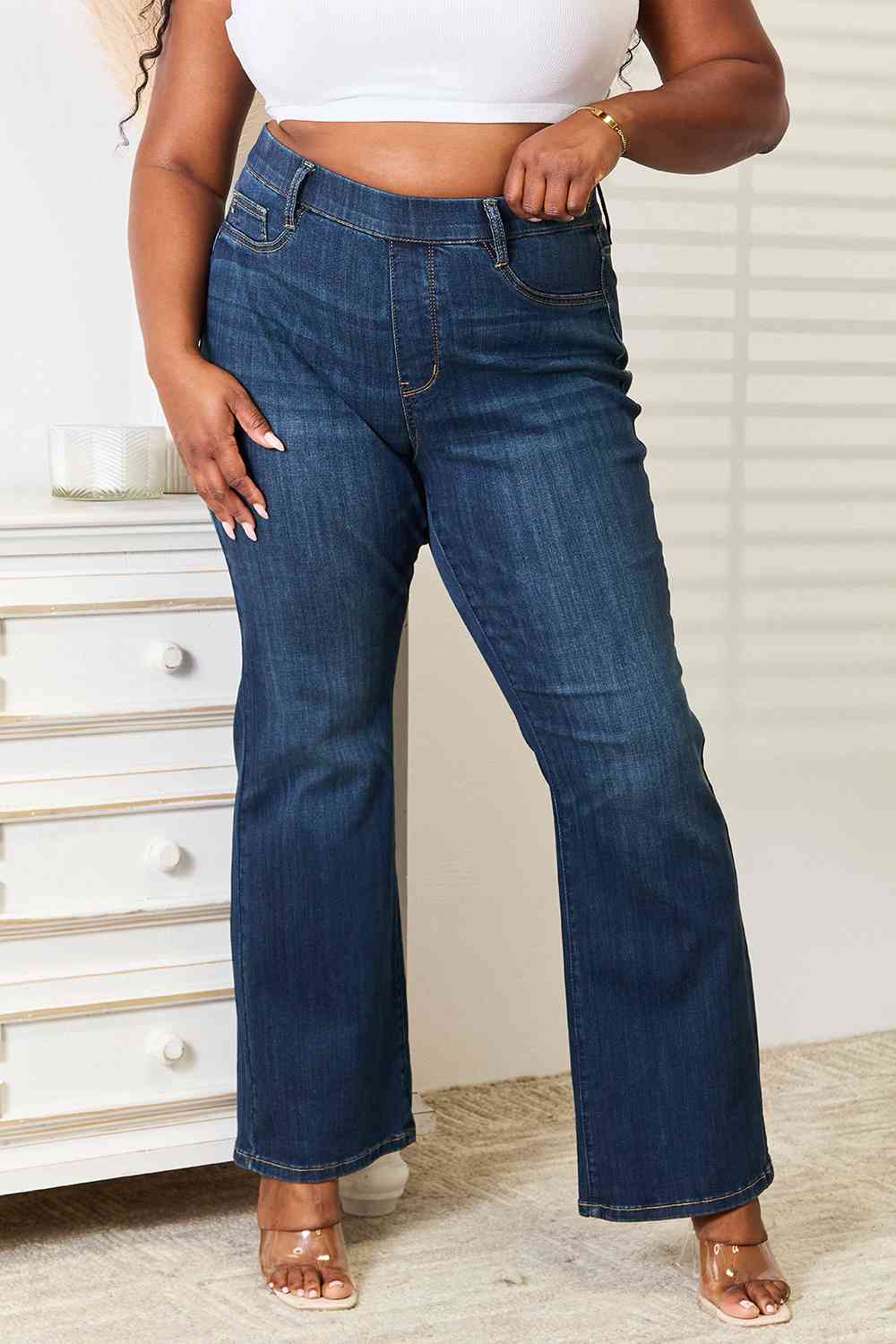 Judy Blue Jupiter Elastic Waistband Slim Bootcut Jeans